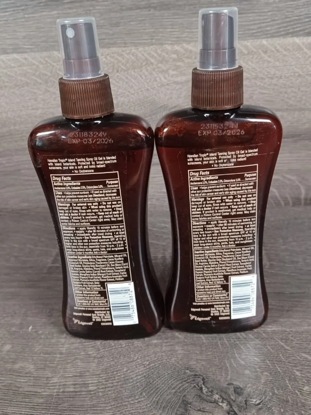 New Lot of 2 Hawaiian Tropic Protective Tanning Sunscreen 8.oz Oil SPF 15